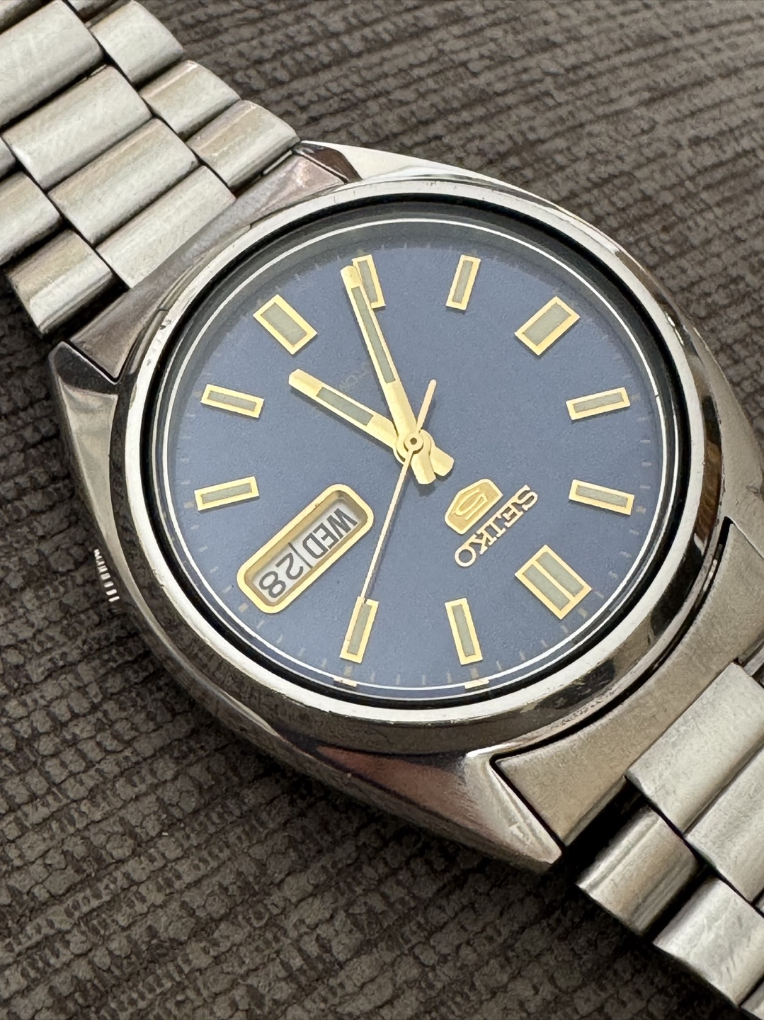 Seiko 5 Rare SNX799 Automatic Watch 37mm Blue 7S26-0480 - photo 5