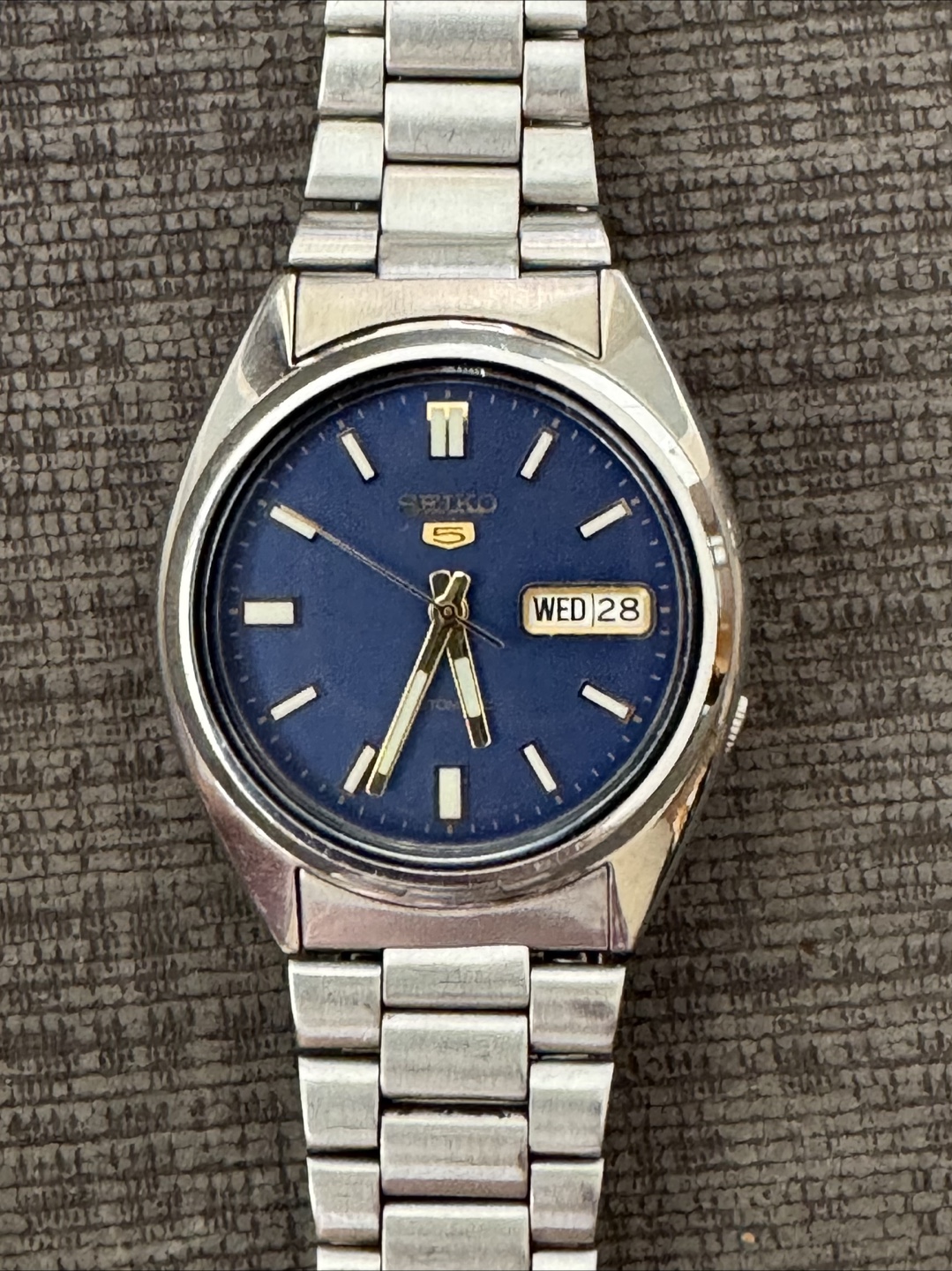 Seiko 5 Rare SNX799 Automatic Watch 37mm Blue 7S26-0480 - photo 2