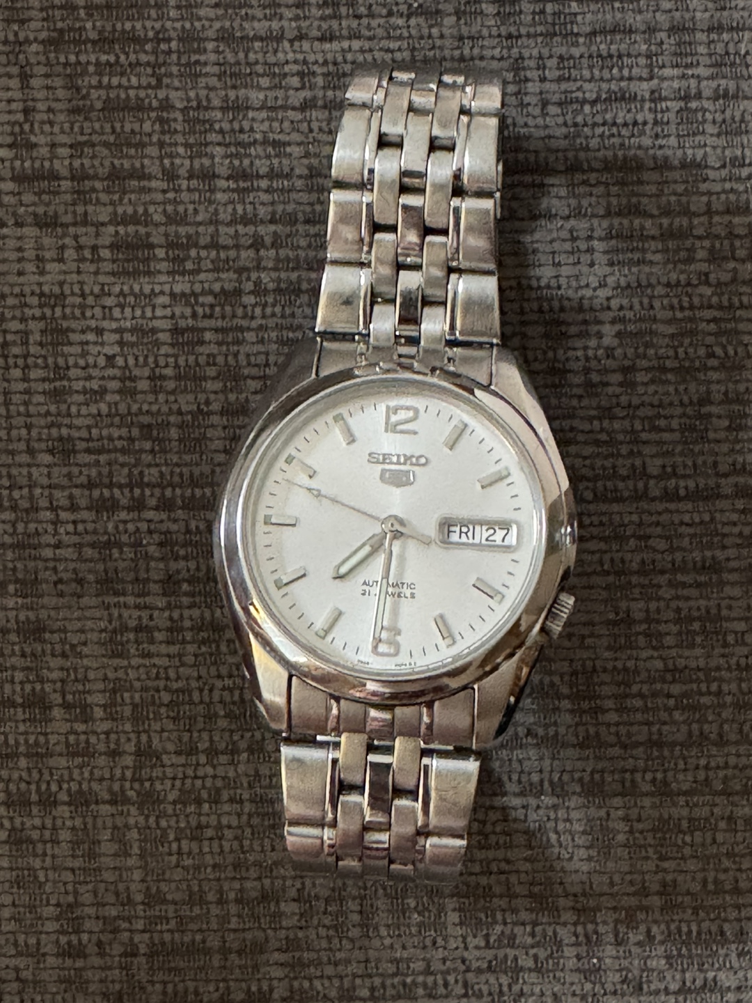 Seiko 5 SNK385 37mm Automatic Watch Silver 7S26-01V0 - photo 2