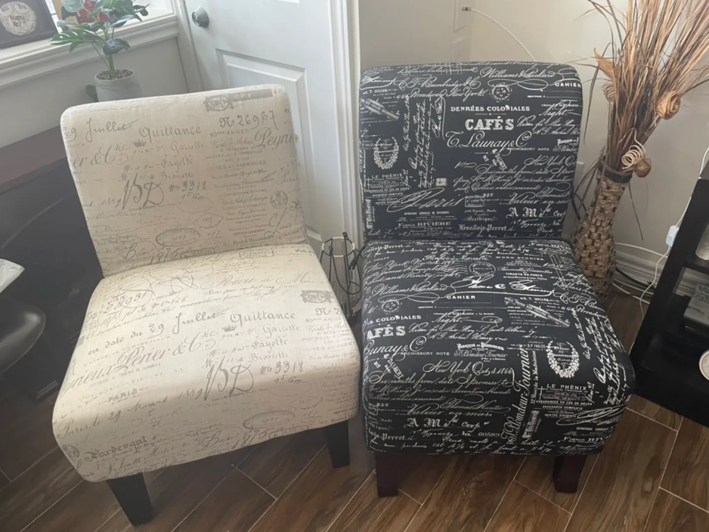 Accent Chairs with Script Fabric thumbnail