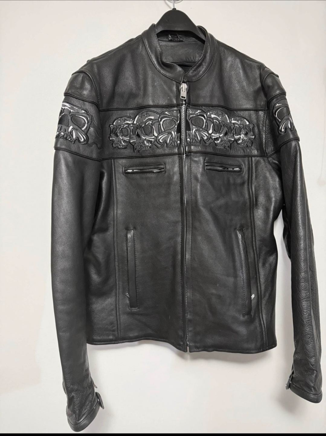 Savage Skulls - Men's Motorcycle Leather Jacket - photo 2
