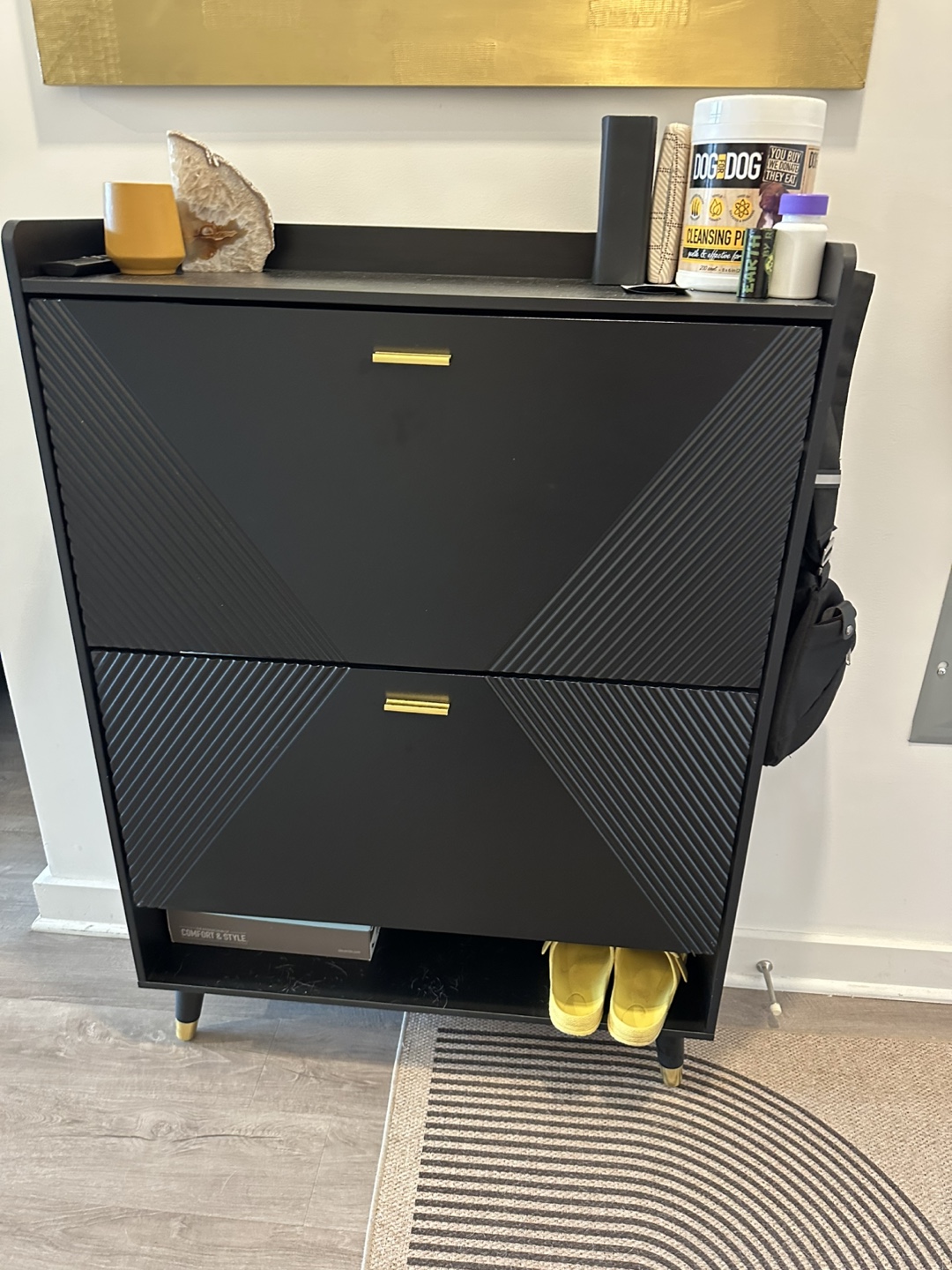 Stylish Black Shoe Storage Cabinet - photo 2