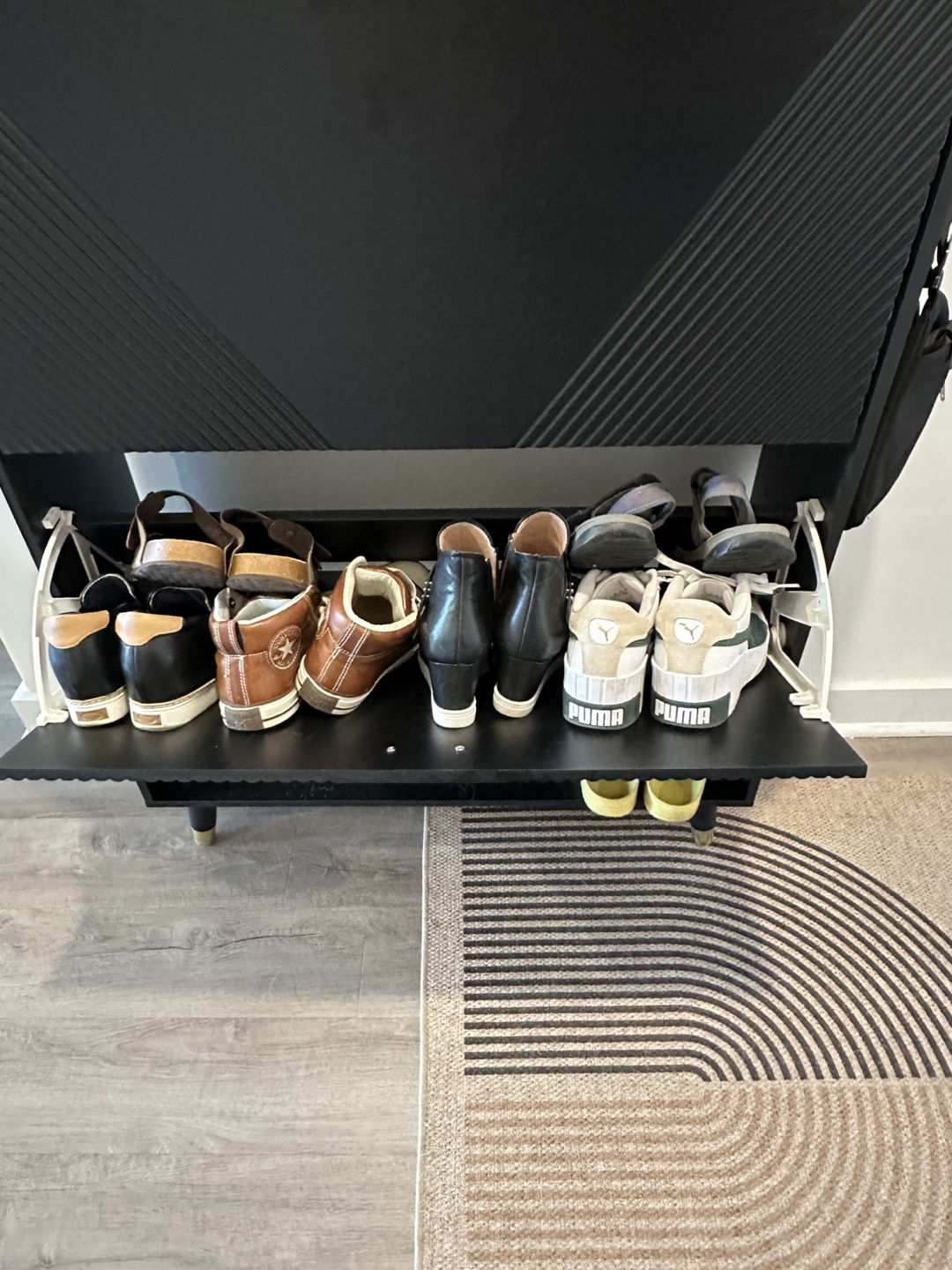 Stylish Black Shoe Storage Cabinet - photo 4
