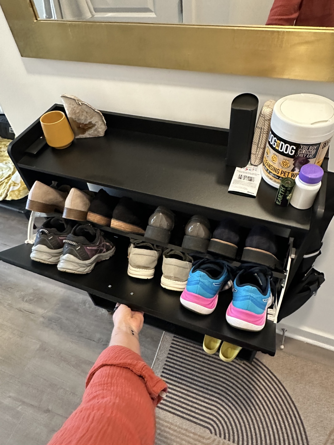Stylish Black Shoe Storage Cabinet - photo 5
