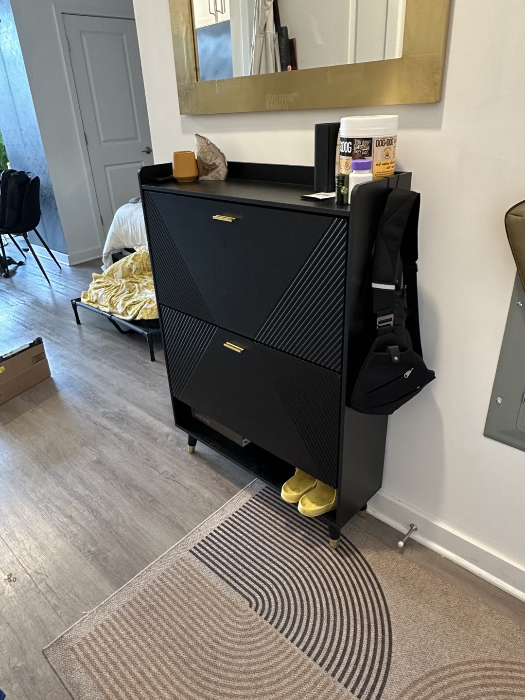 Stylish Black Shoe Storage Cabinet - photo 3
