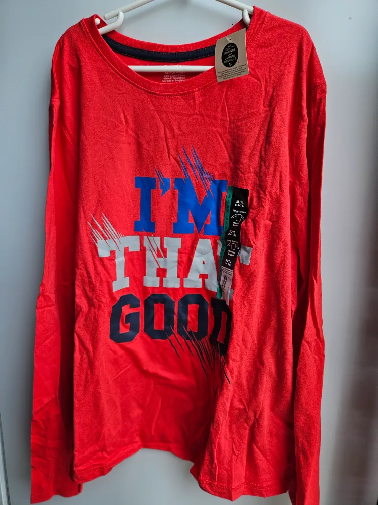 New XL Red Long Sleeve Shirt