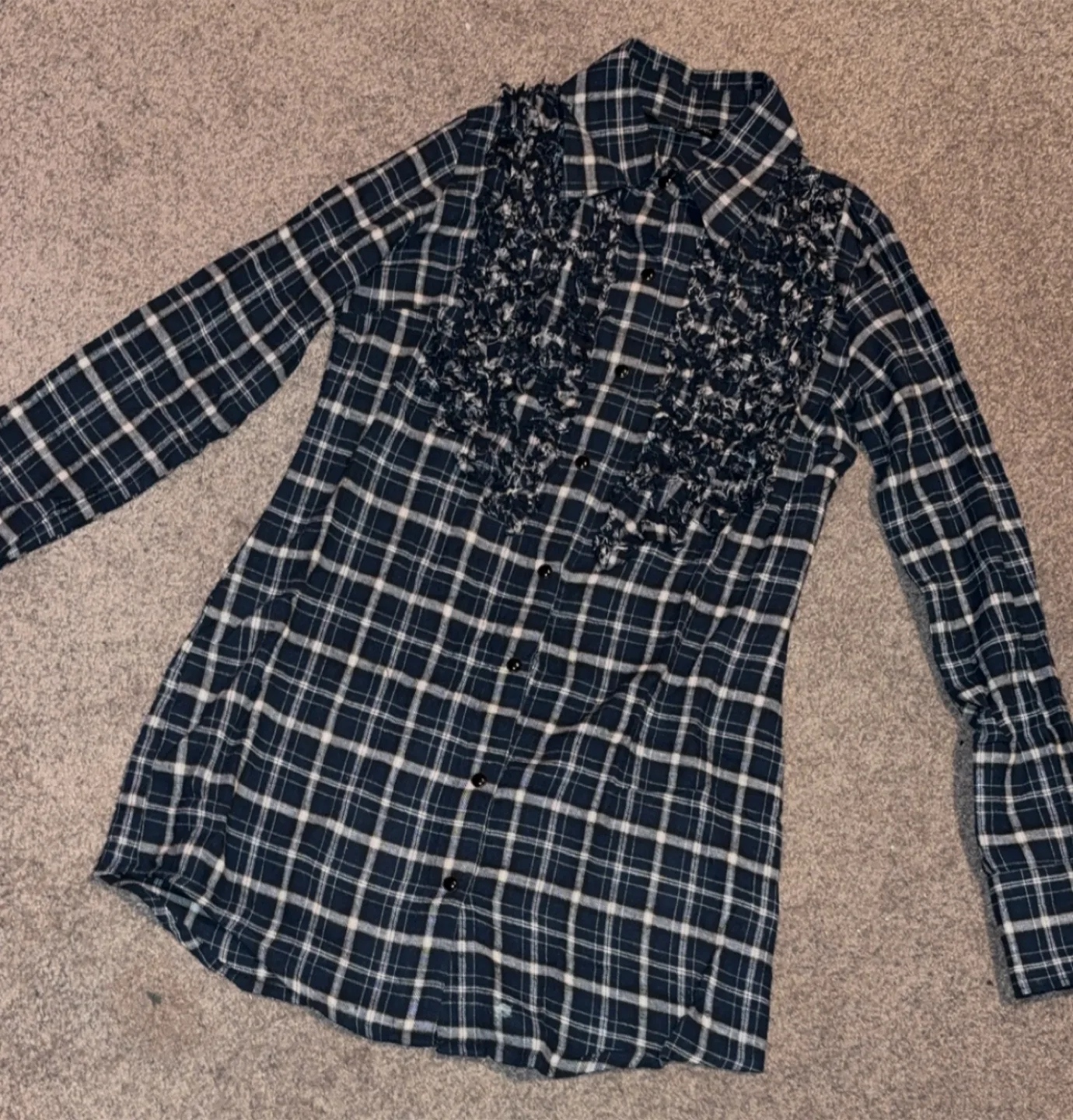 Urban Behavior Ruffle Plaid Shirt - M/M thumbnail