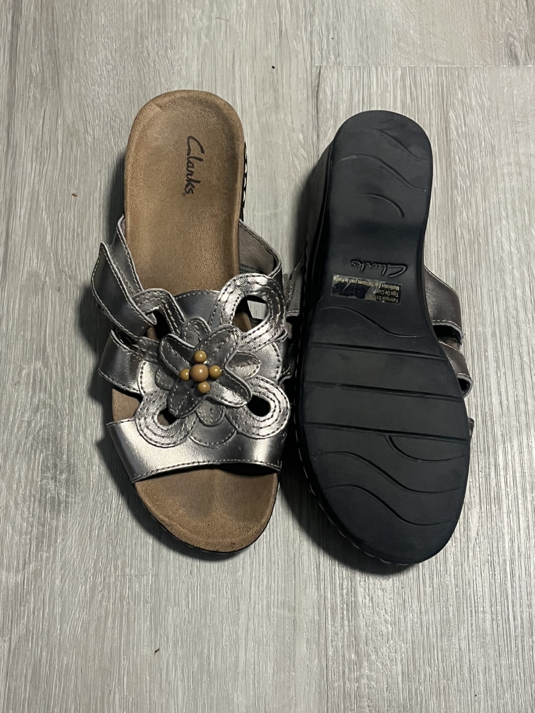 Clarks Silver Sandals