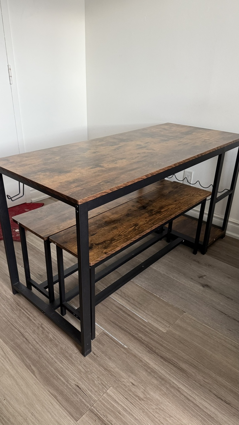 Dining Table Set with Bench and Wine Rack - photo 3