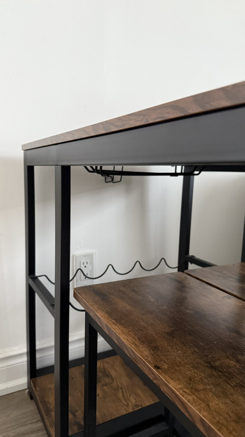 Dining Table Set with Bench and Wine Rack - photo 5