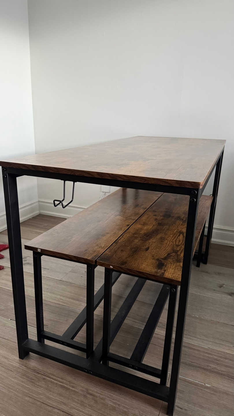 Dining Table Set with Bench and Wine Rack - photo 2