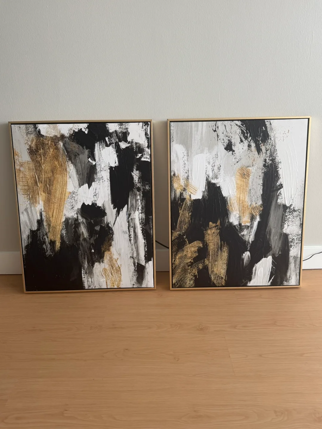 Modern 2-Piece Abstract Wall Art – Framed, Neutral Tones, Ready thumbnail