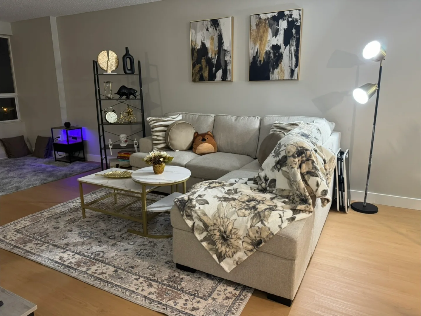 Modern 2-Piece Abstract Wall Art – Framed, Neutral Tones, Ready image indicator(5)