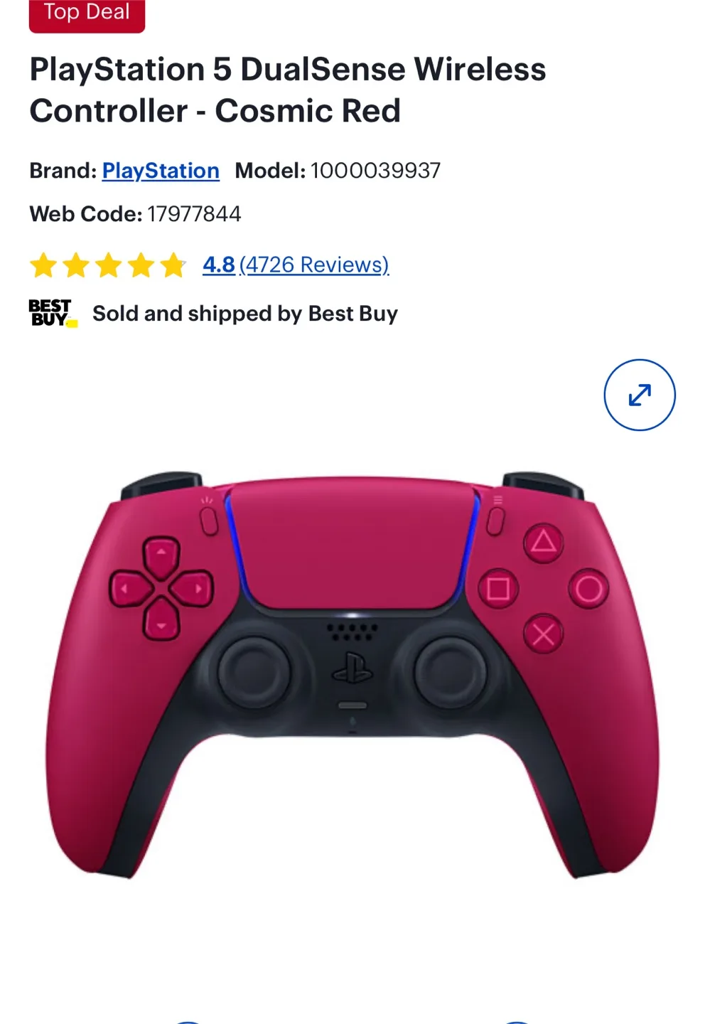 PlayStation 5 DualSense Wireless Controller - Cosmic Red thumbnail