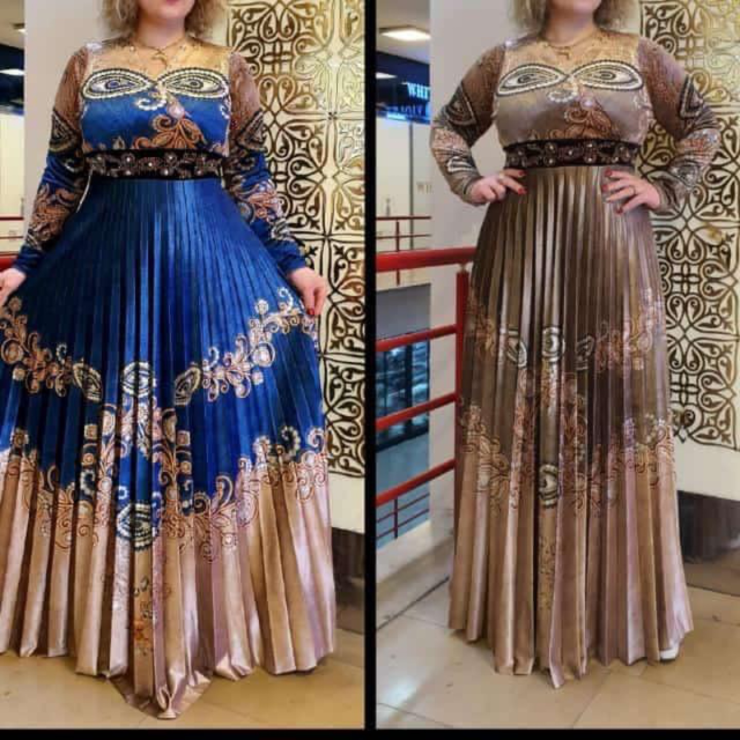Quality Brown printing Turkish Gown to every occasion.