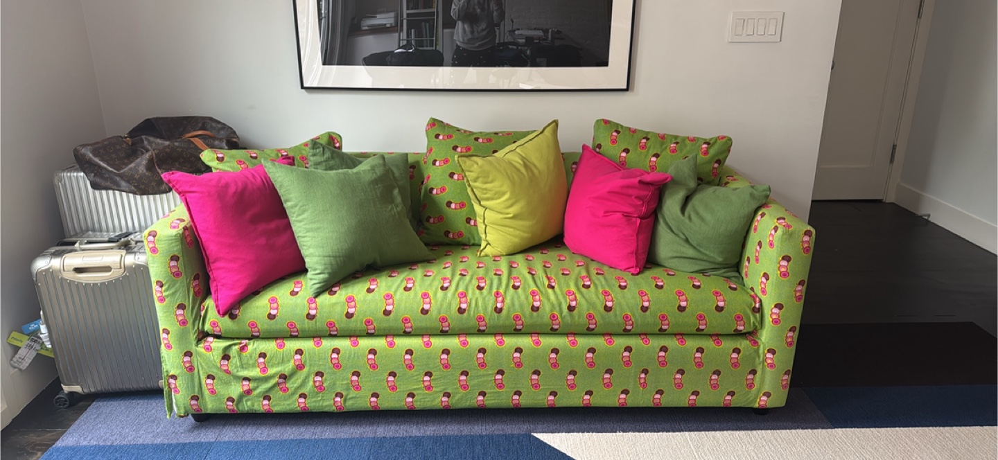 Colorful Sofa bed with Pillows