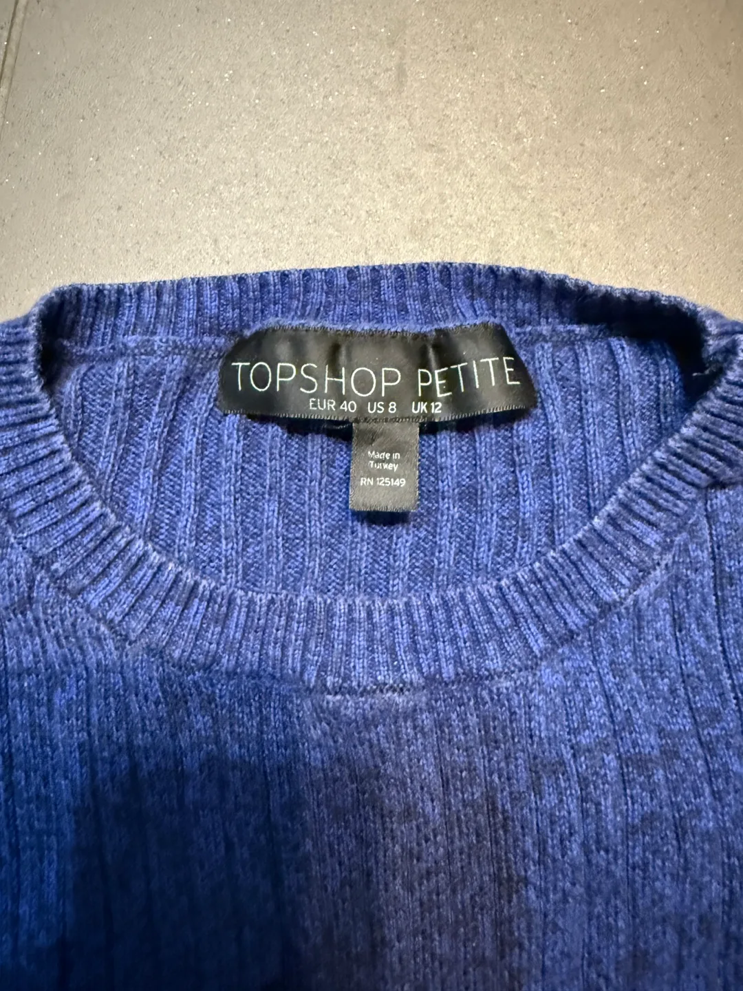 Topshop Petite Blue Ribbed Sweater image indicator(3)