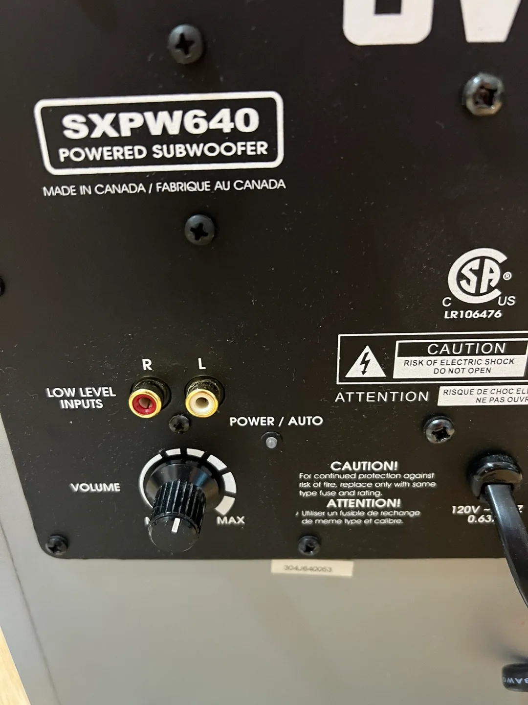 JVC Powered Subwoofer Made in Canada, Excellent condition image indicator(4)