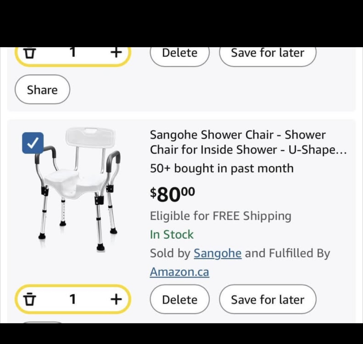 Shower Chair with Back and Arms