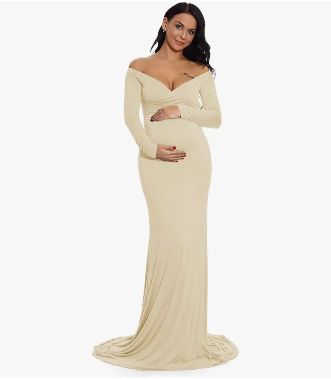 Off-the-Shoulder Maternity Dress thumbnail