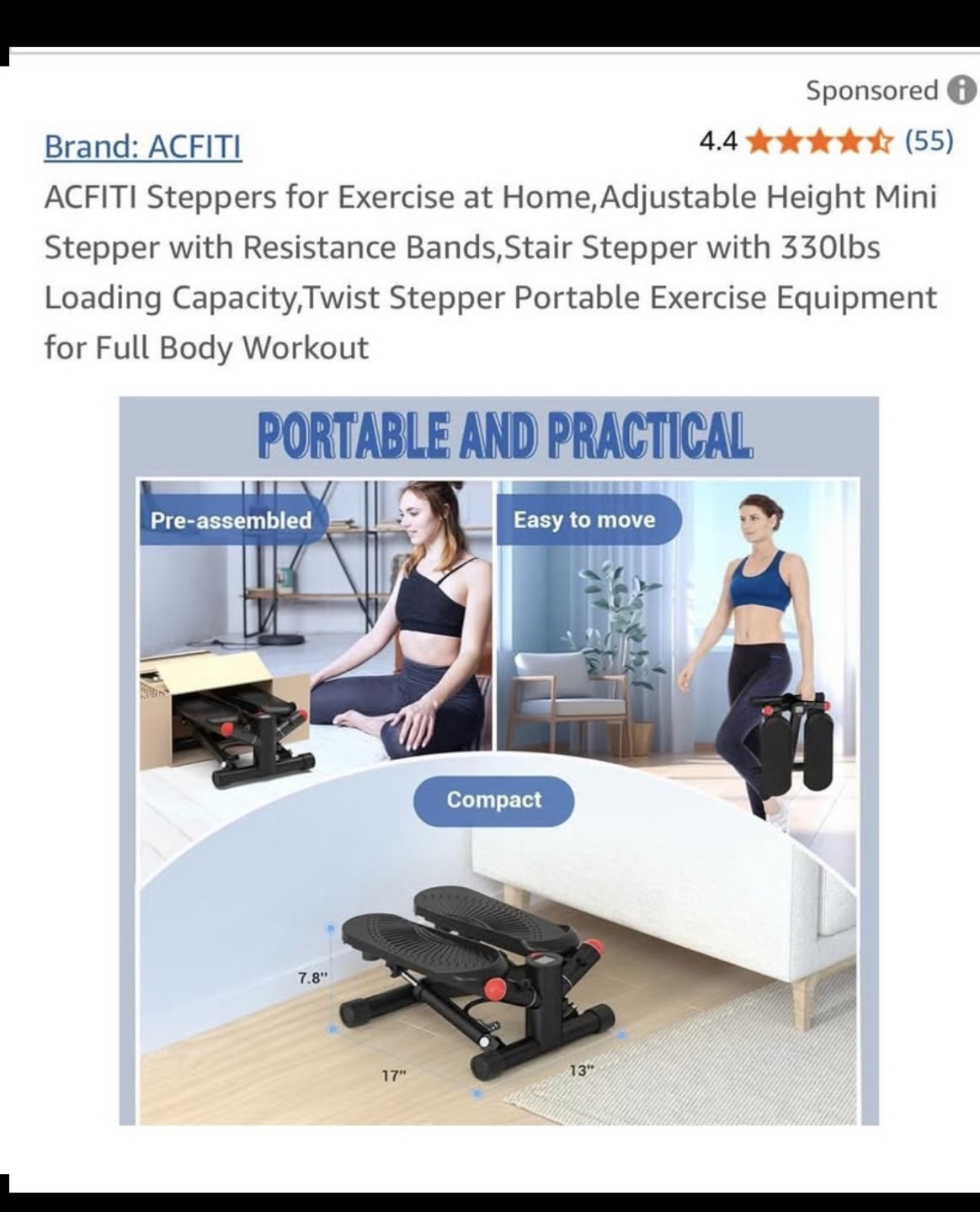 ACFITI Mini Stepper for exercise - photo 3