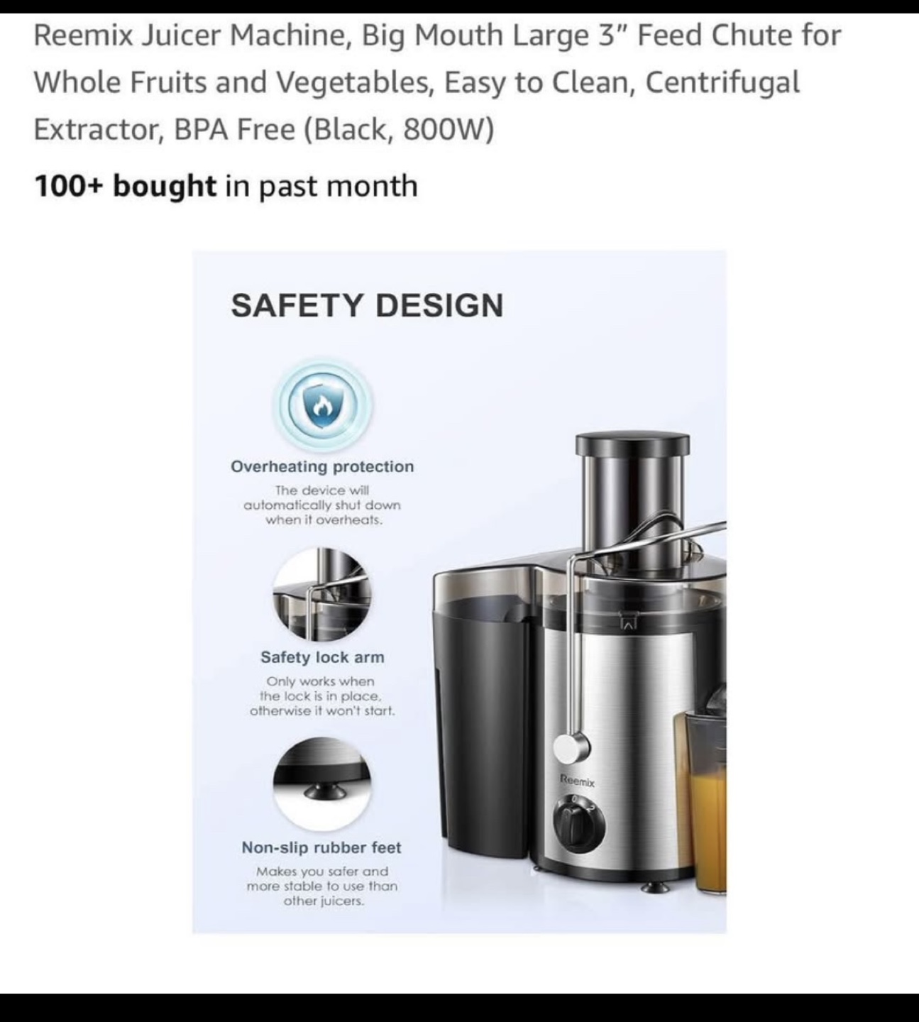 Reemix Juicer Machine, Big Mouth - photo 5