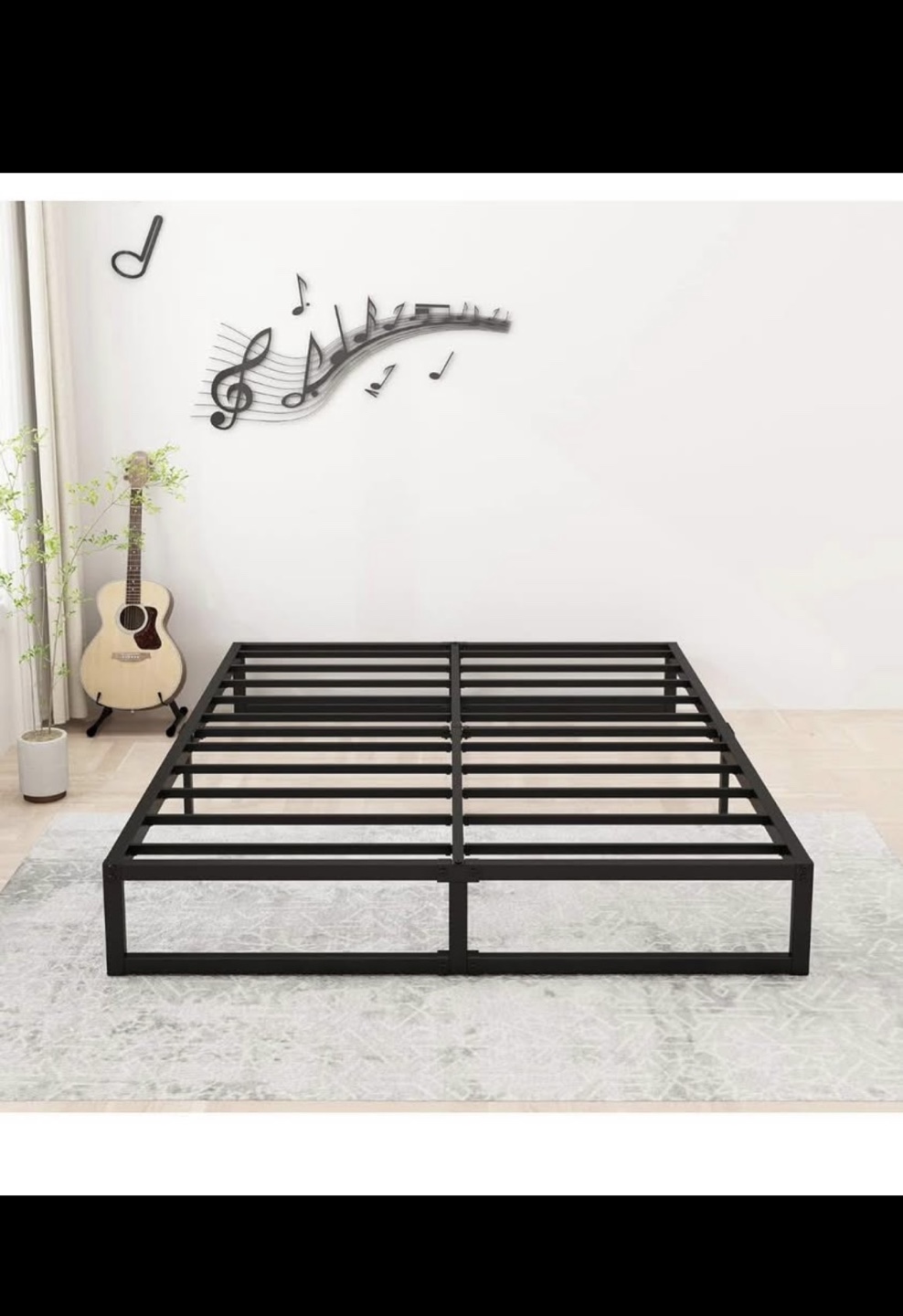 TWIN BOX SPRING METAL BED FRAME