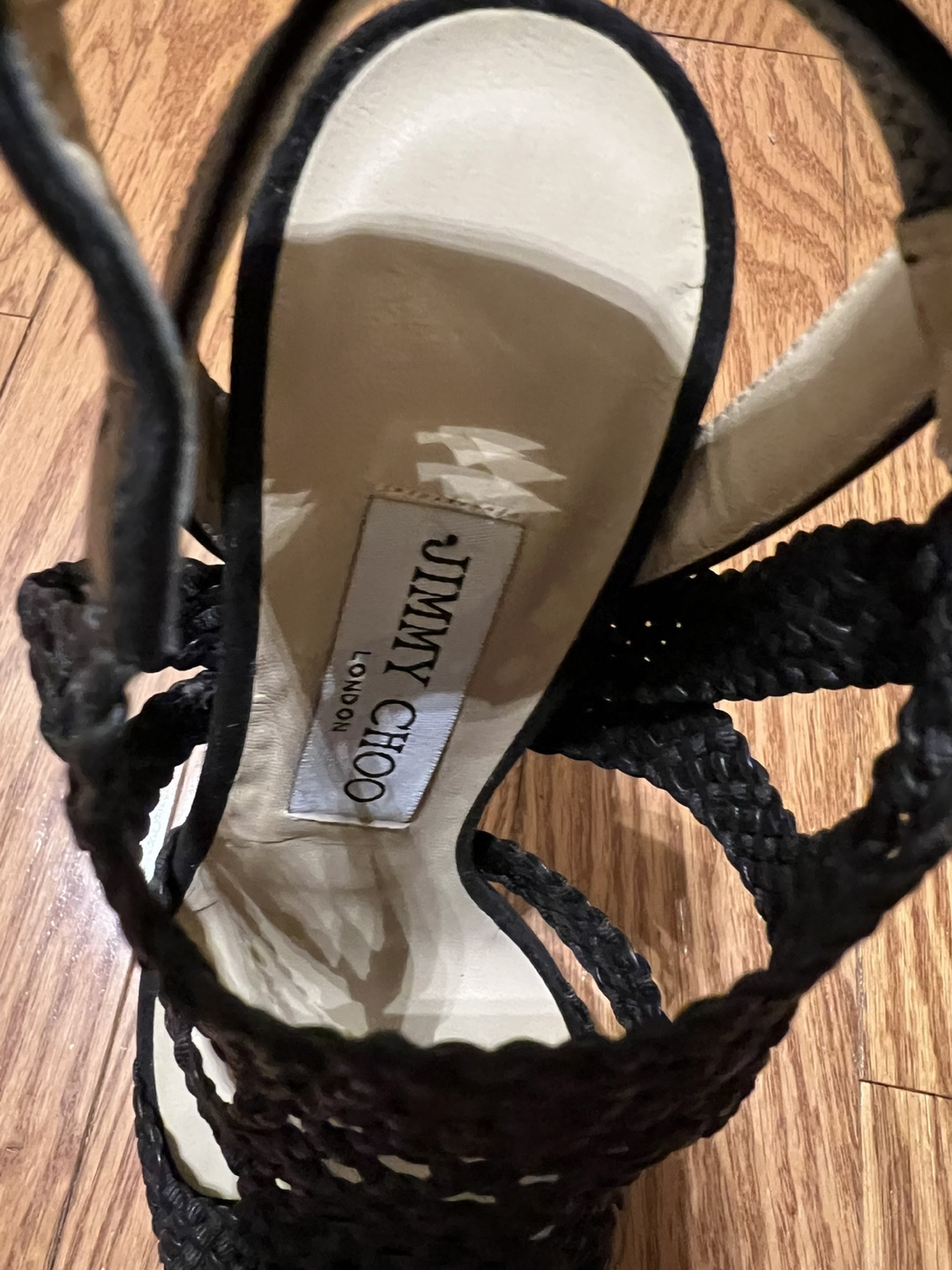 Jimmy Choo Black Woven High Heel Sandals - photo 4