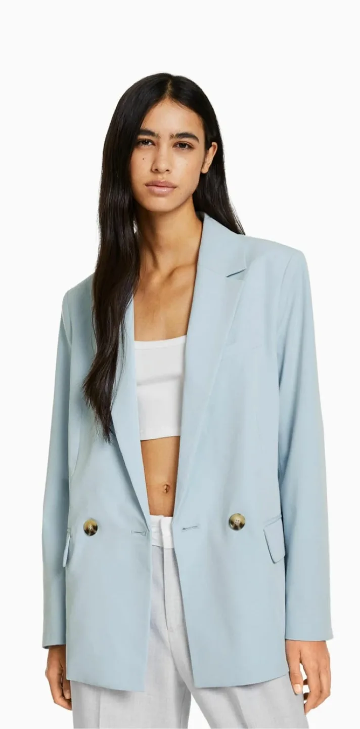Bershka Light Blue Blazer thumbnail