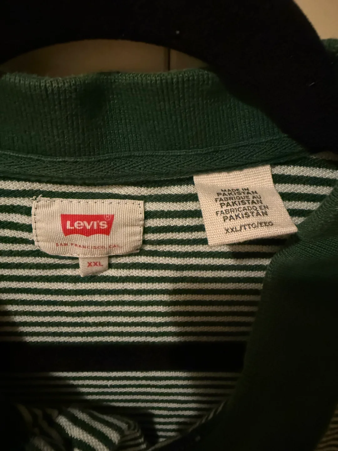 Levi's Green and White Striped Polo Shirt image indicator(3)