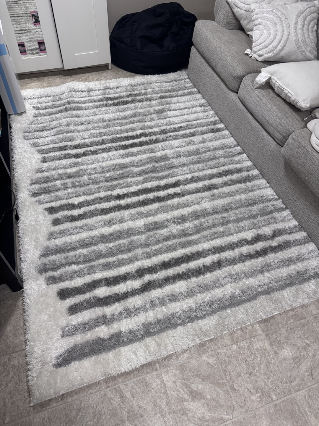 Striped Shag Area Rug
