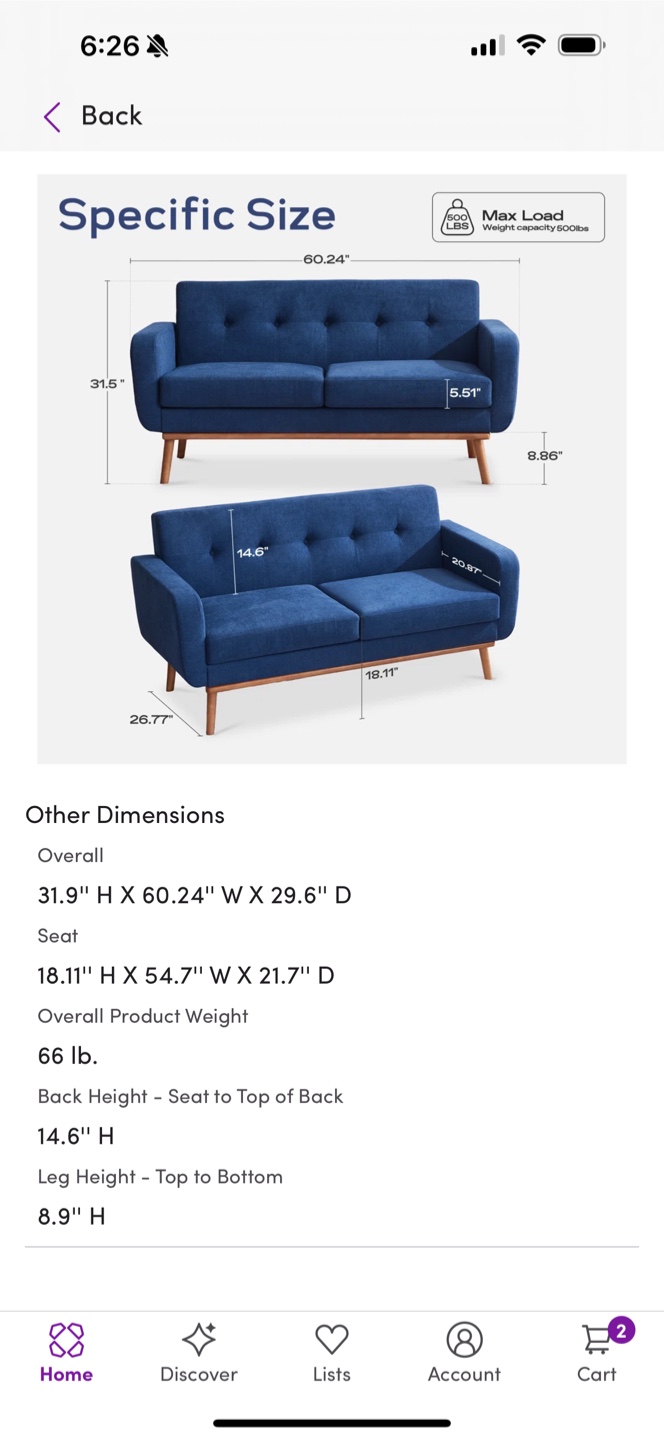 Blue Loveseat - photo 2