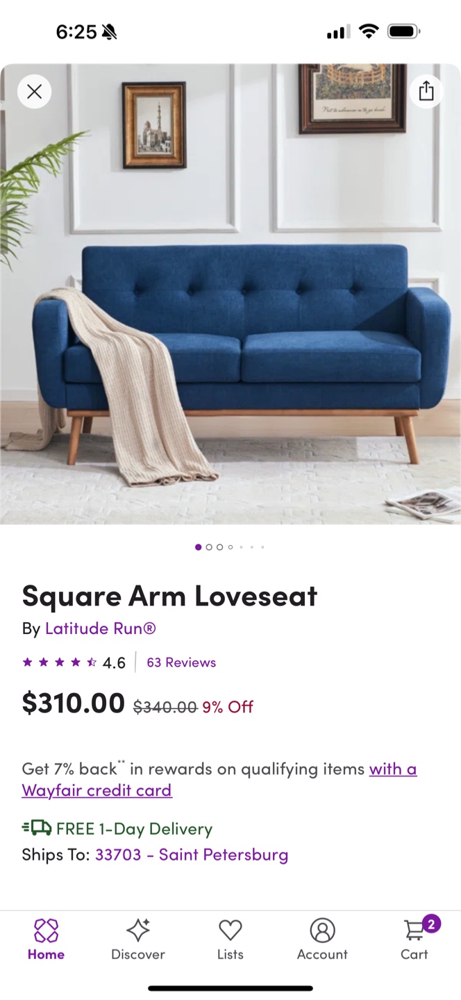 Blue Loveseat - photo 3