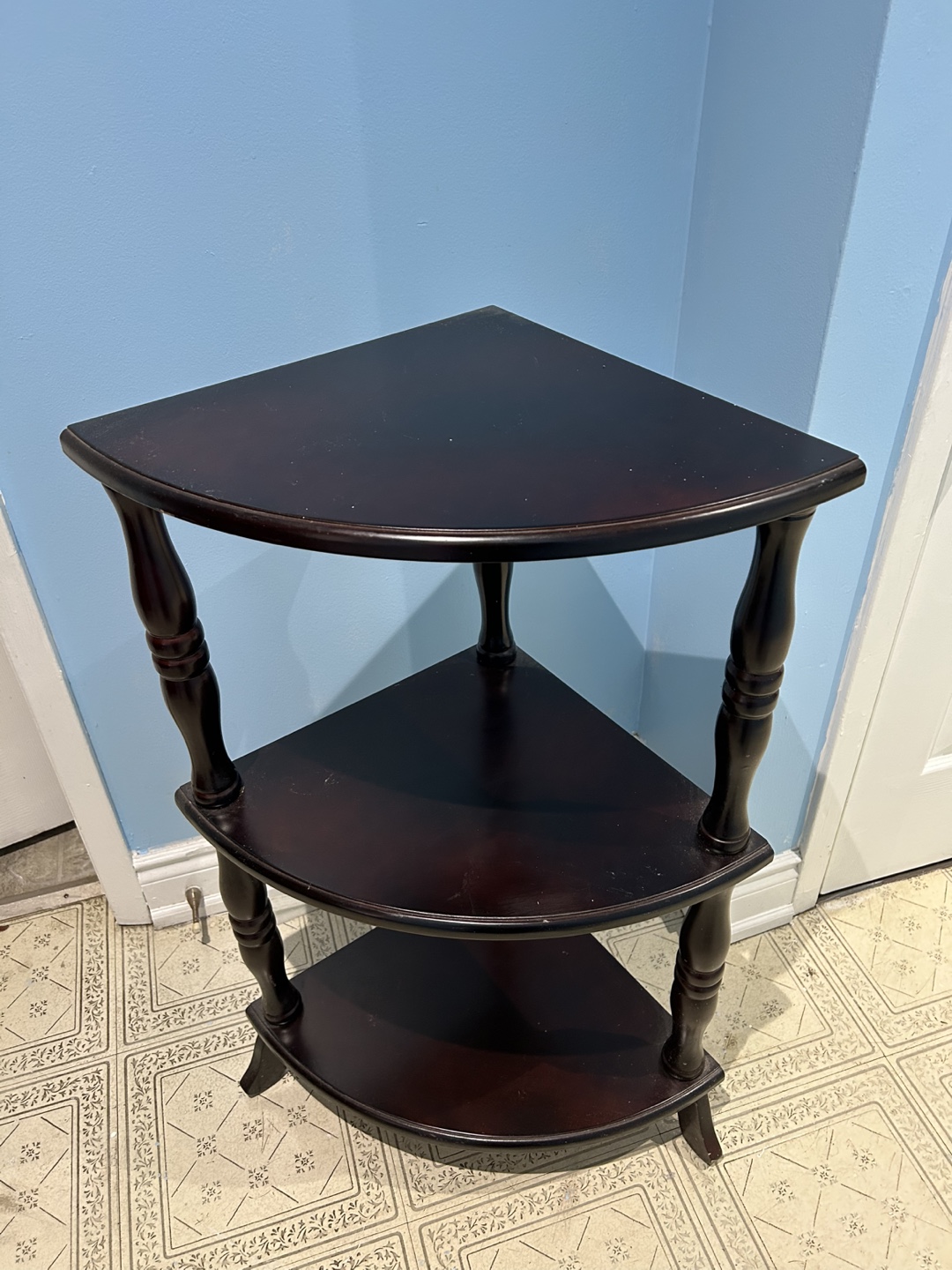 Dark Wood Corner Shelf