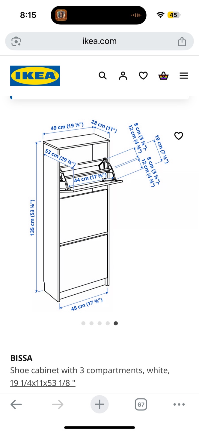 White Shoe Cabinet with 3 Compartments - photo 2