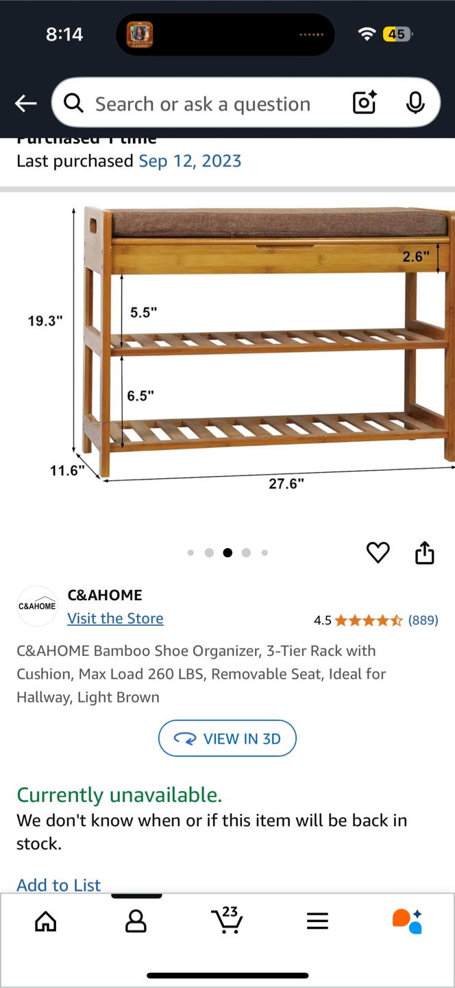Bamboo Shoe Rack