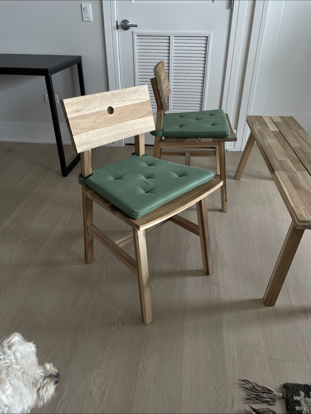 Wooden chairs and bench set - photo 3