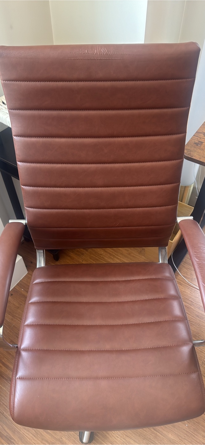 Brown Leather Office Chair - photo 5