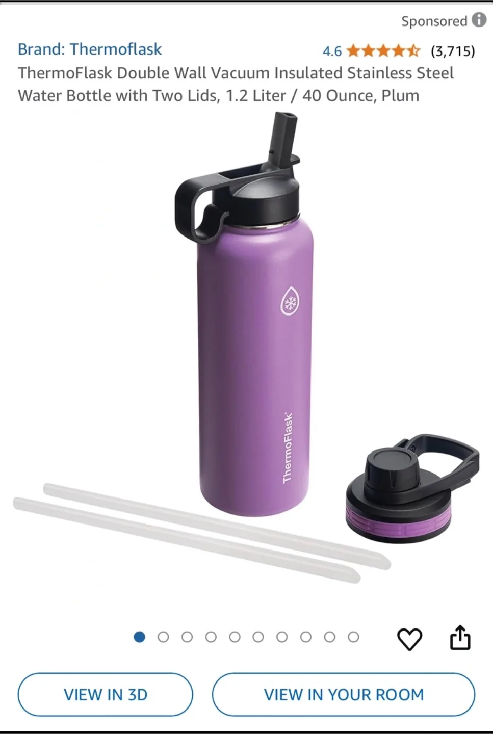 ThermoFlask Water Bottle - Large Size: 1.2 Liter / 40 Ounce image indicator(2)