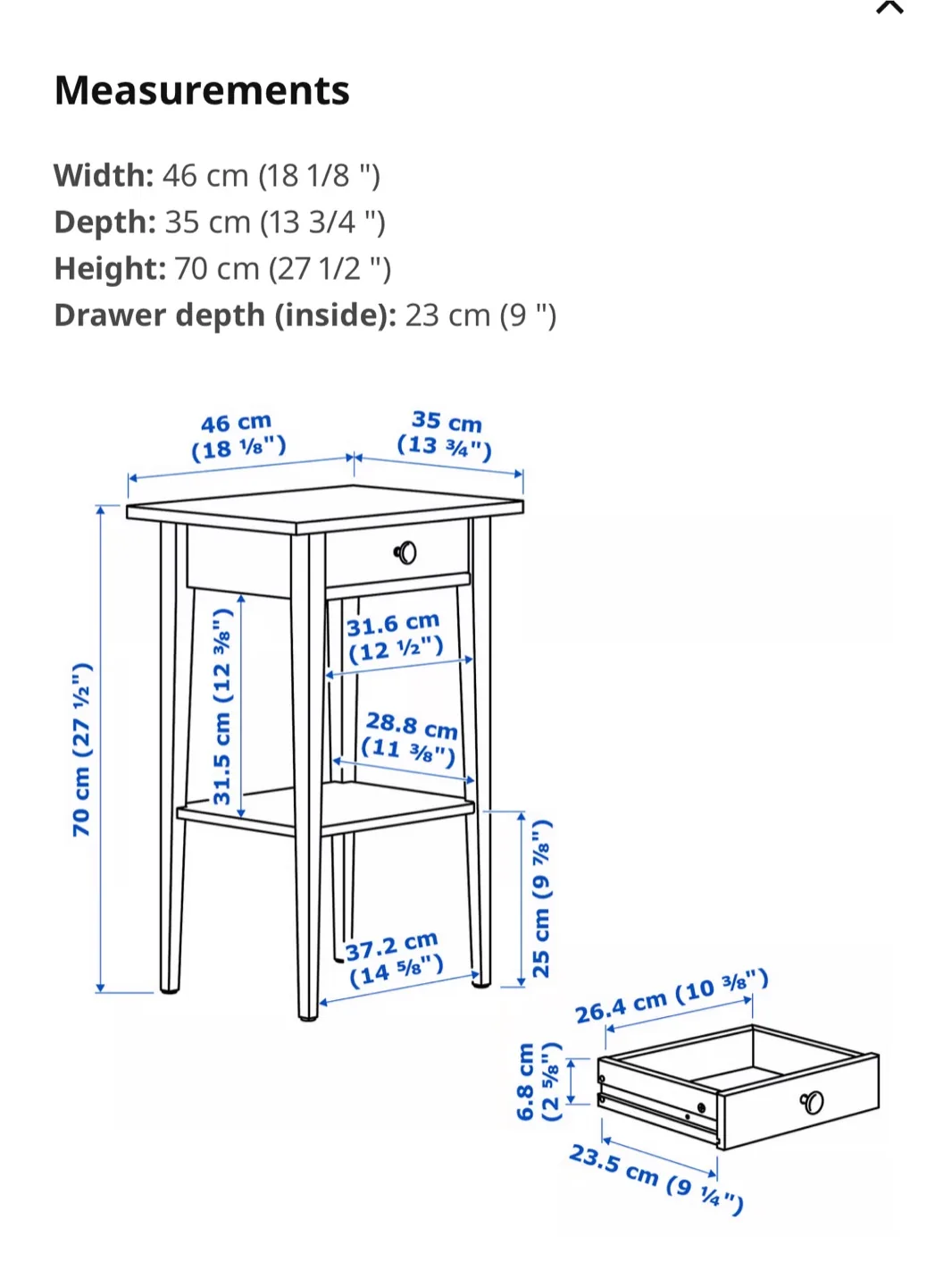 Ikea white Hemness nightstand (Delivery available) image indicator(8)