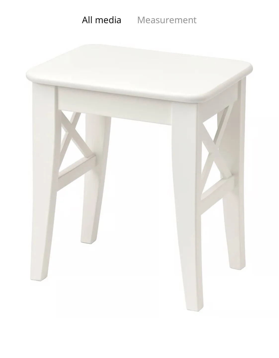 Ikea White ingolf Wooden Stool(Delivery Available) thumbnail