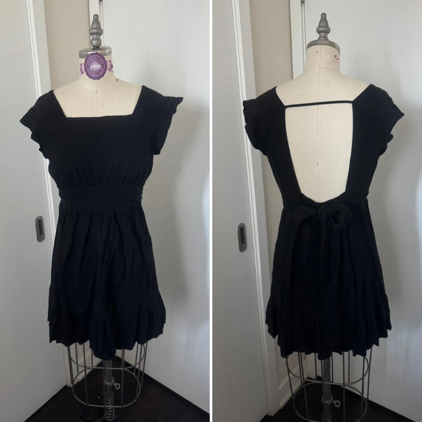 Beautiful Black cotton sundress Ladies size Large, thumbnail