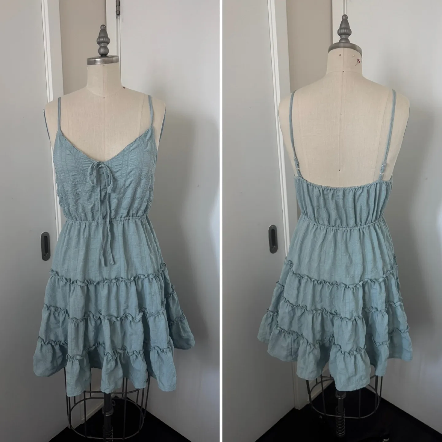 Ladies Size Large Dress - light teal blue very pretty thumbnail