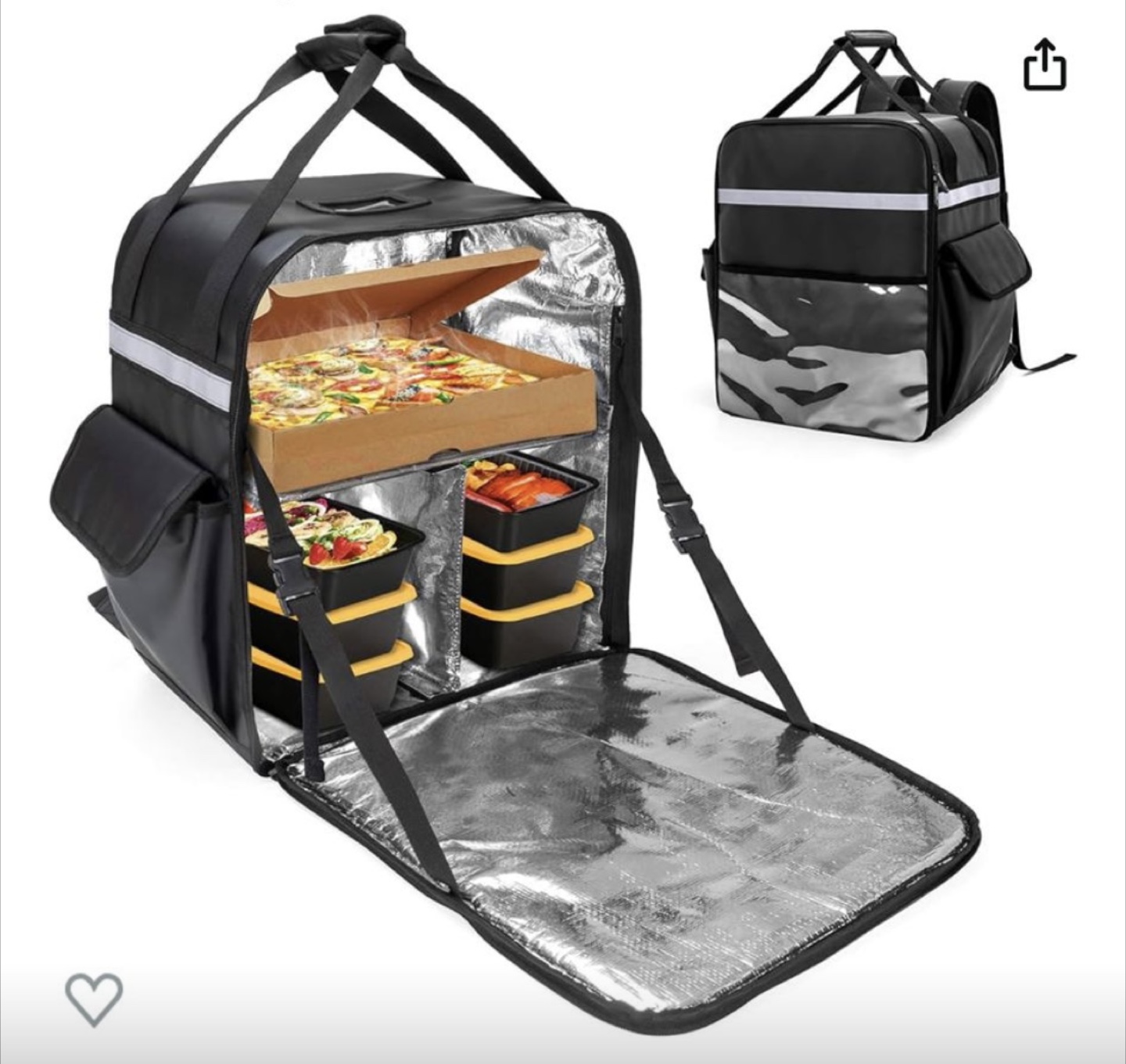 Black  Food Delivery Bag - photo 4