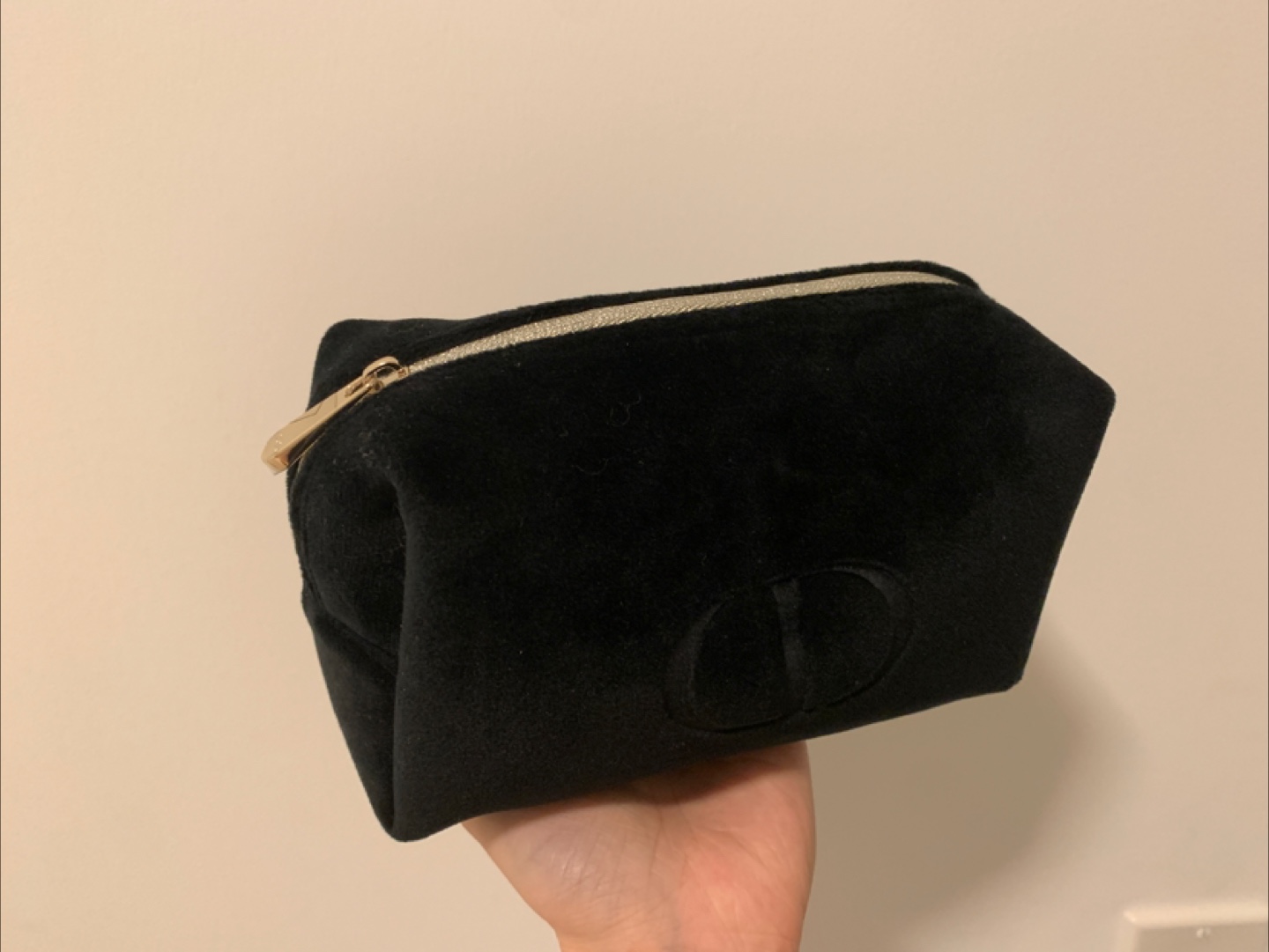 Dior Black Velvet Makeup Pouch