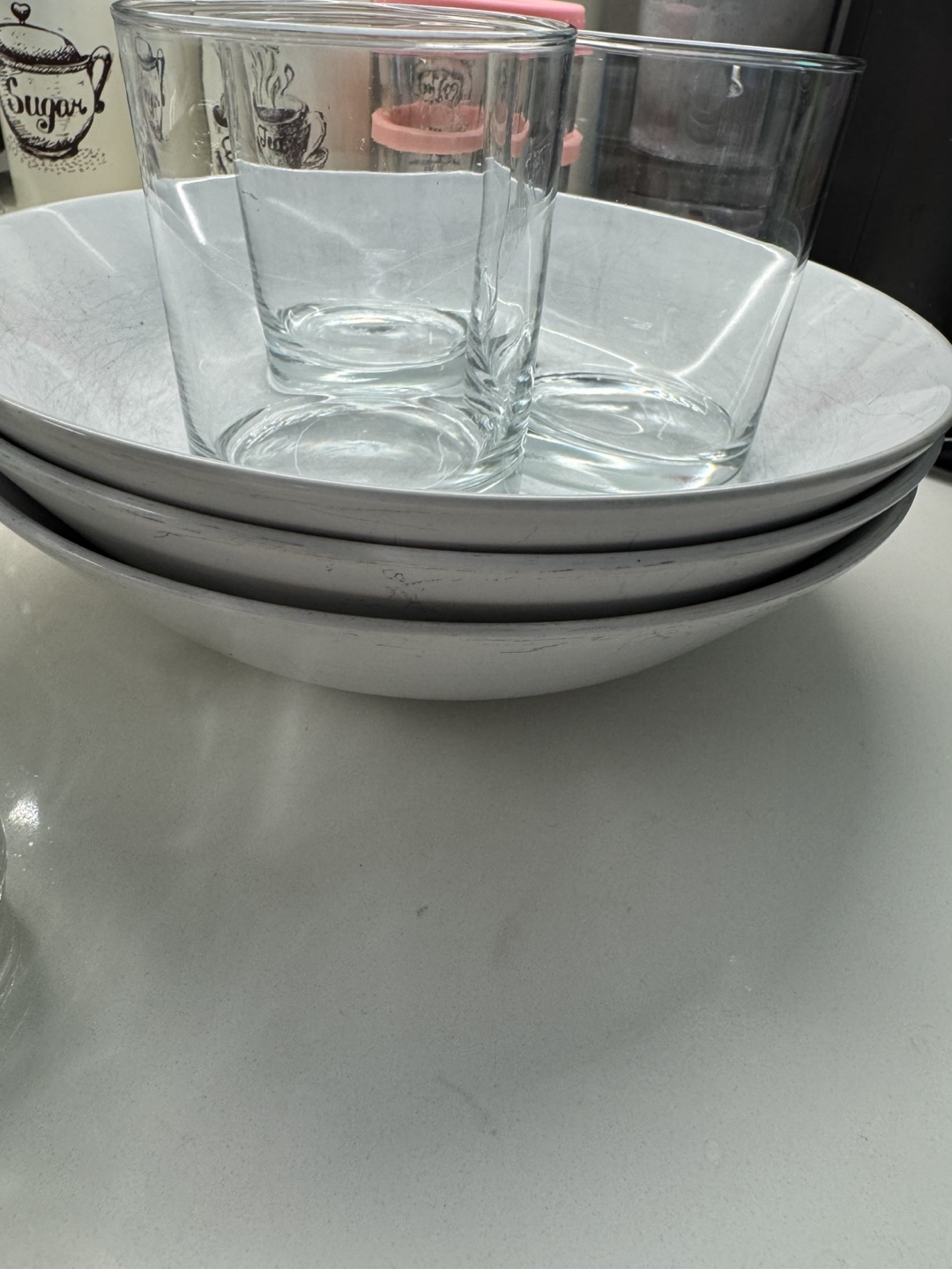 FREE Clear Glass Tumblers, Plates & Floral Bowls