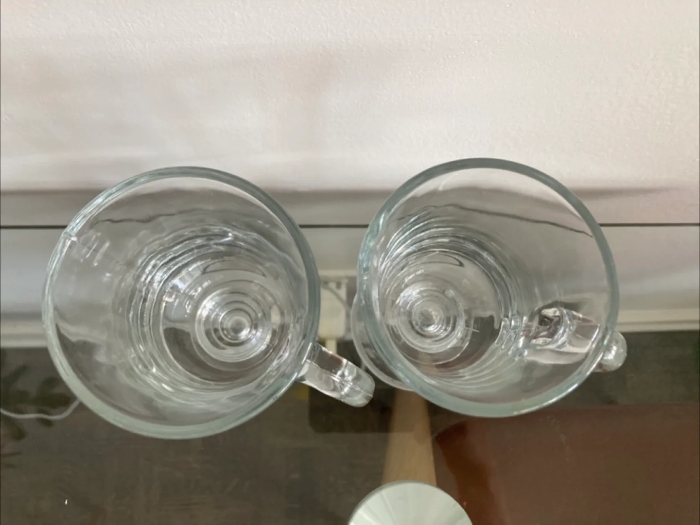 Vintage Clear Glass Coffee Mugs with Handle - Set of 2 image indicator(2)