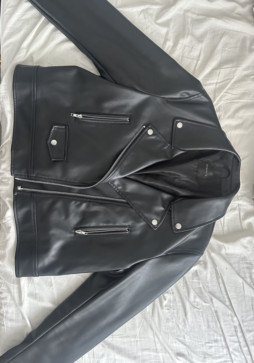 Black Faux Leather Jacket from Dynamite XL - photo 2