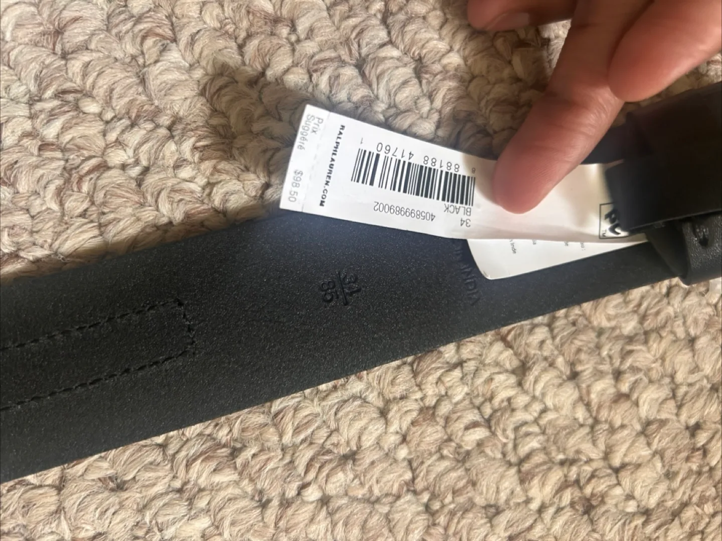 NEW POLO Ralph Lauren Black Belt image indicator(4)