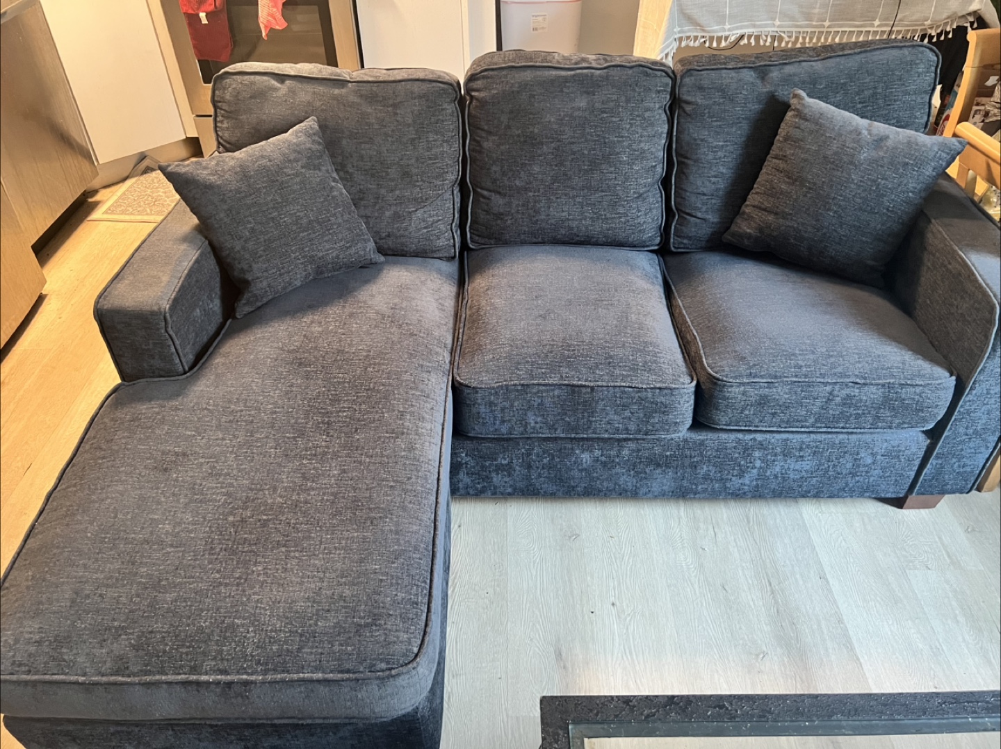 L-Shaped Sectional Sofa with Pillows
